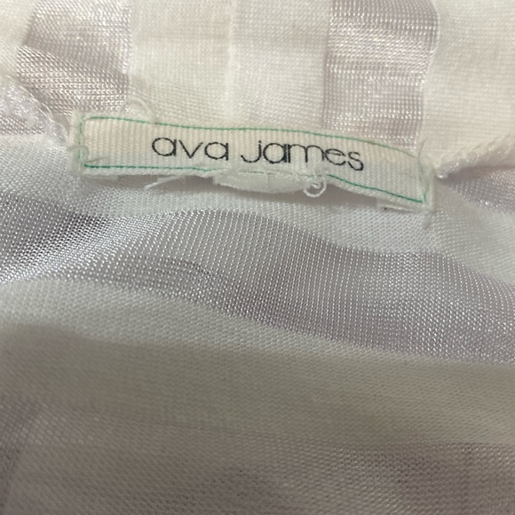 Ava James white stripe sheer jacket. Size Medium - Picture 5 of 10
